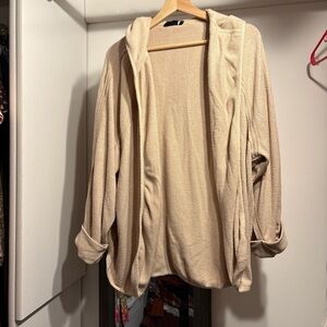 Cozy Beige Hooded Cardigan